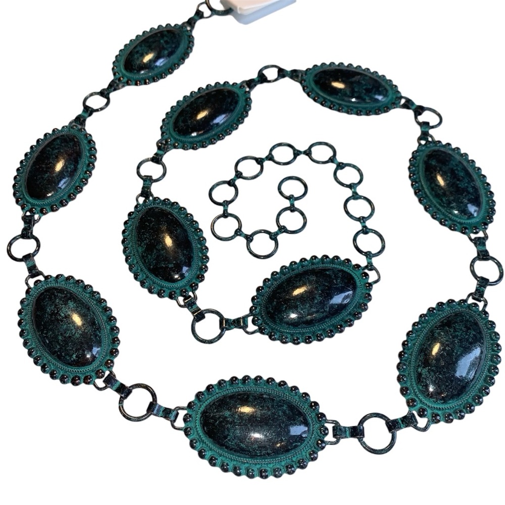 Western Oval Patina Concho Belt